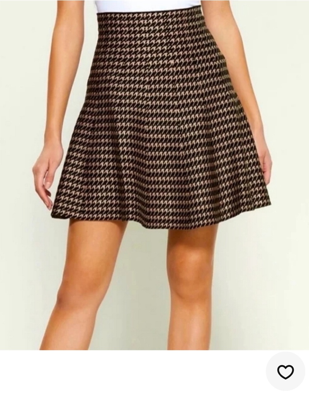 Max Studio black and tan Houndstooth A-Line Skirt - Unbranded